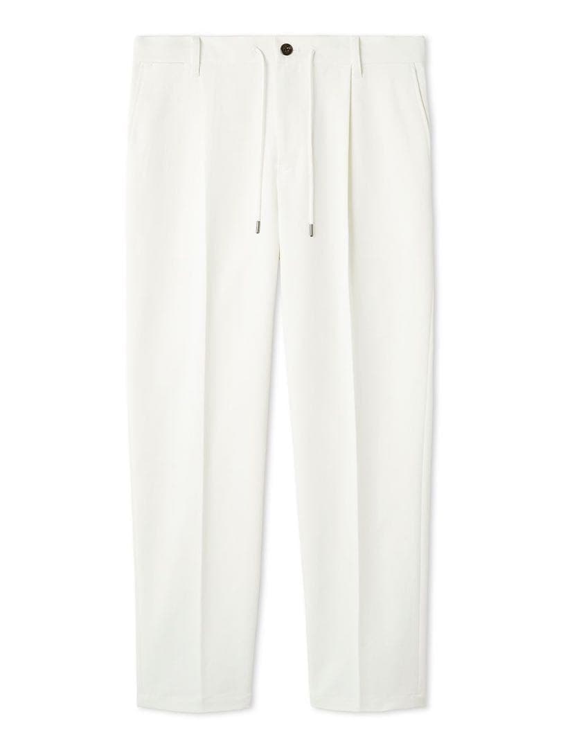 AOURE テックツイルストレッチチノパンツ　ホワイト