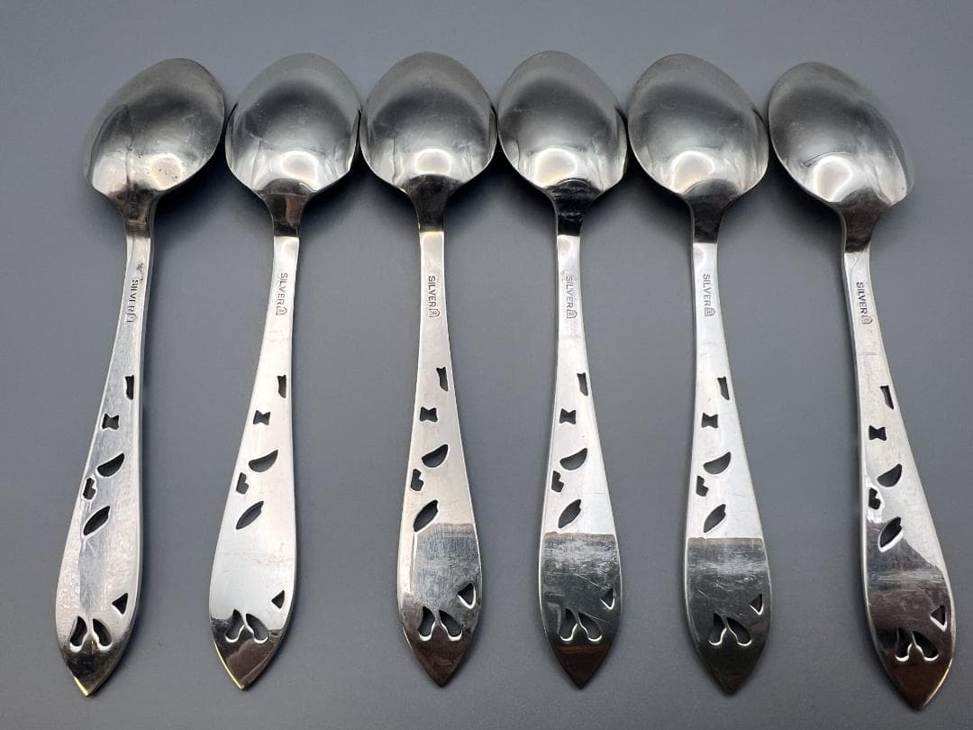 【海】SILVER　刻印　スプーン　6点セット　重量約104g　銀食器 銀細工