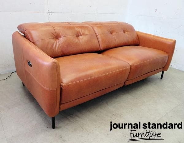 未使用品■ジャーナルスタンダードファニチャー■総革■電動リクライニングソファ