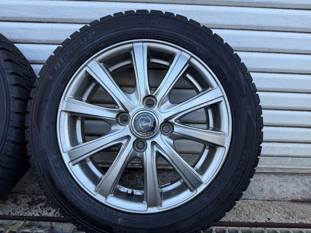 ダンロップ 冬用タイヤ 155/65R14 ×4本 アルミホイール中古