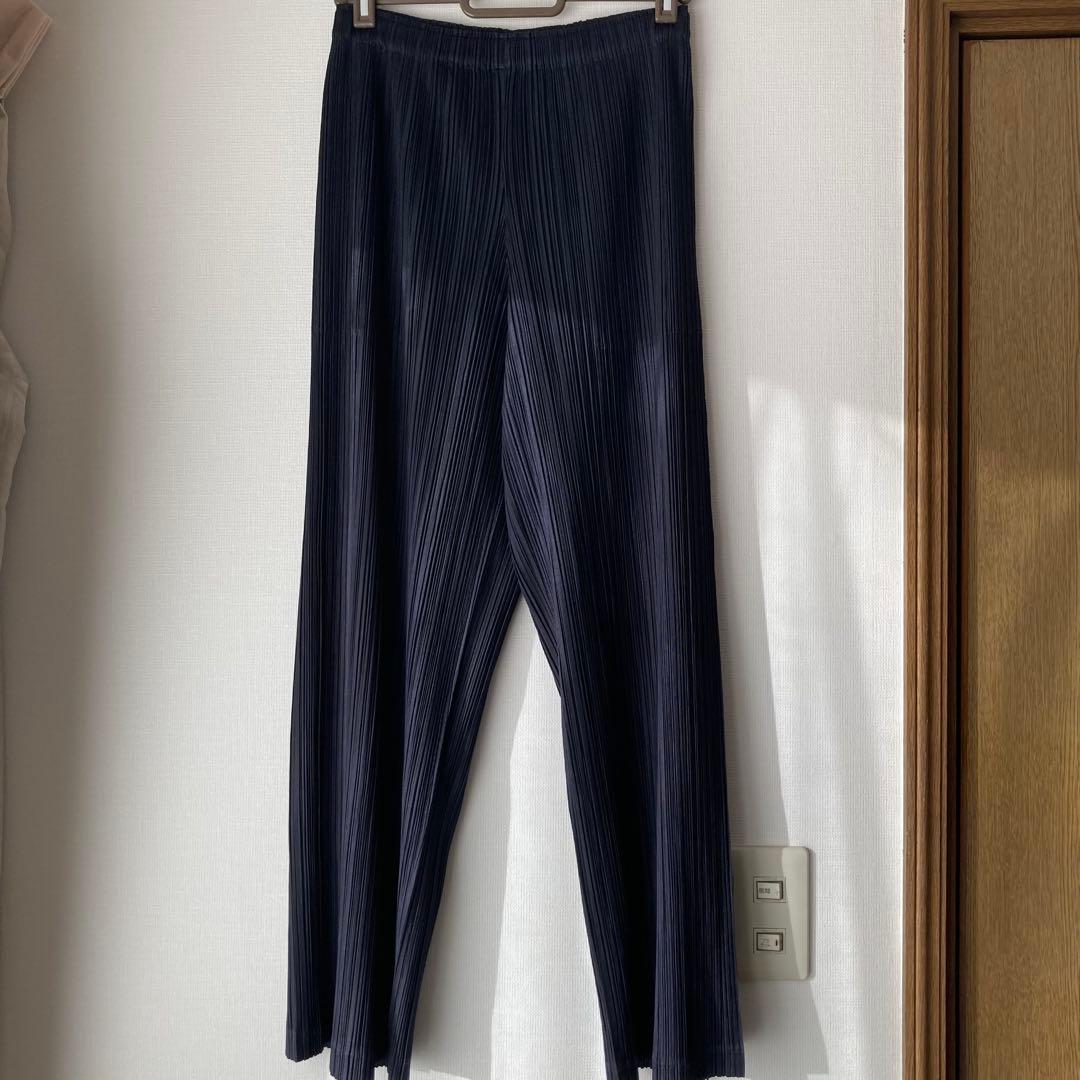 PLEATS PLEASE プリーツプリーズ　パンツ　ネイビー　サイズ1