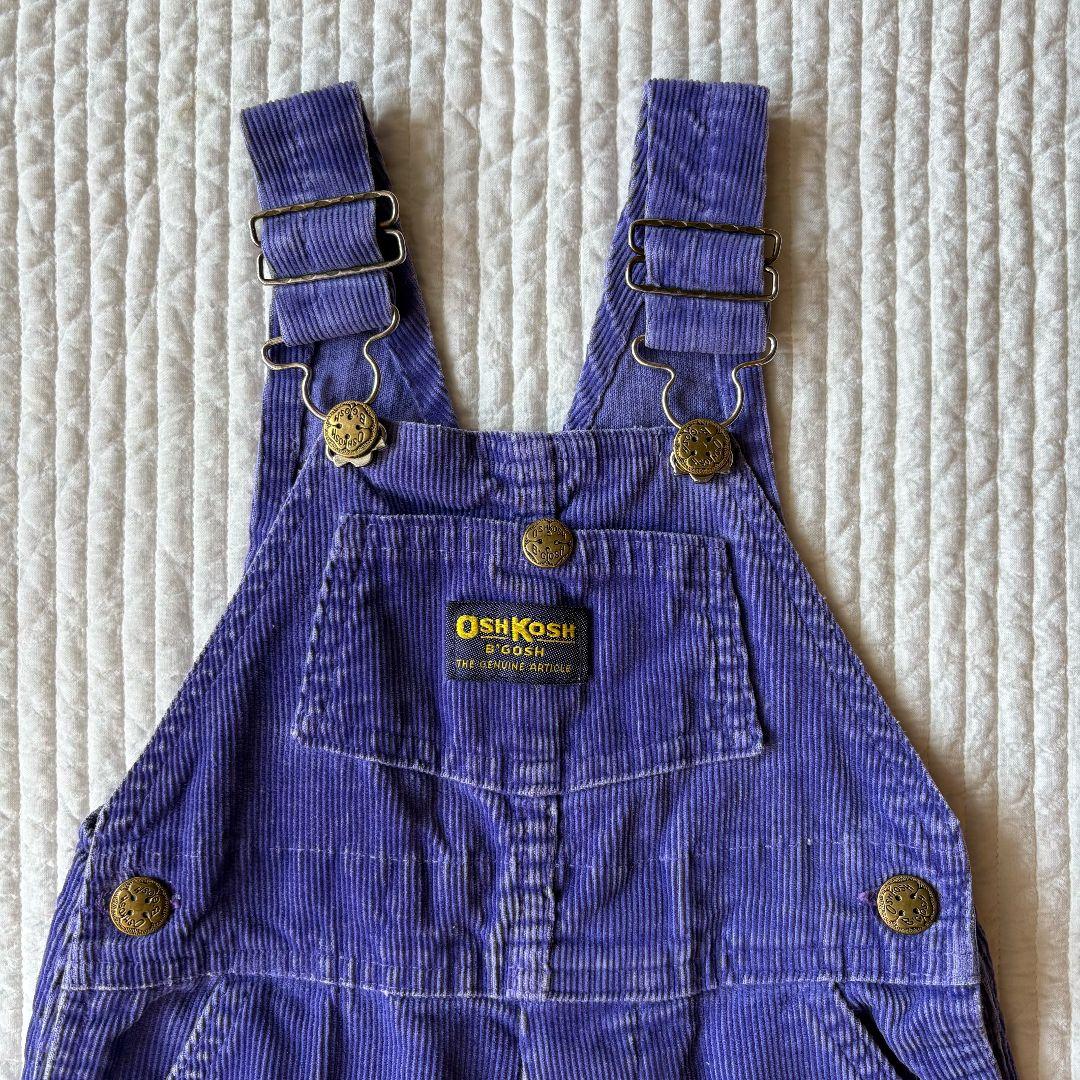 ヴィンテージ　OSHKOSH　紫　コーデュロイ　オーバーオール