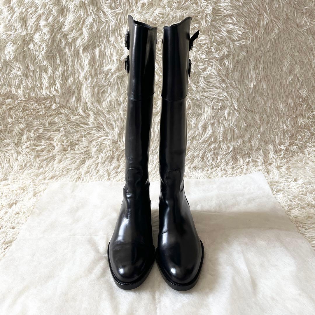 未使用品✨SARTORE サルトル　ロングブーツ　クロスベルト　ブラック　レザー