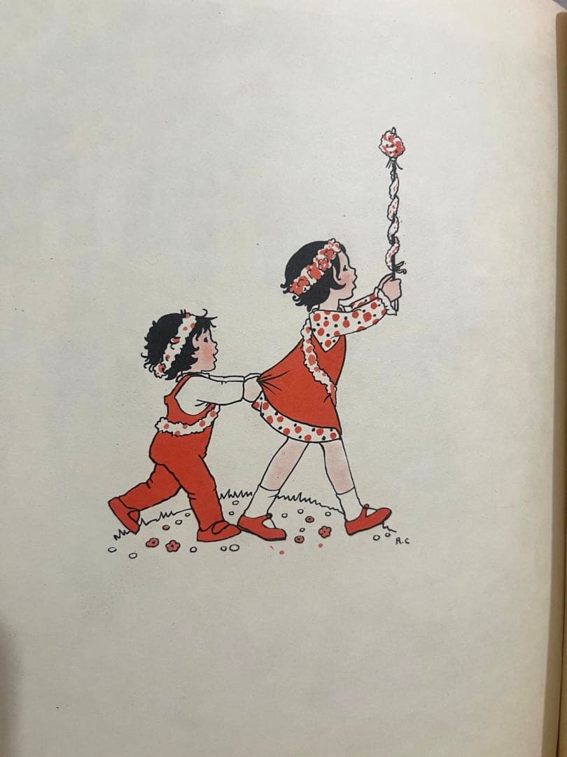 No.372希少 アンティーク 古書 洋書 絵本 児童書 オランダ　童謡