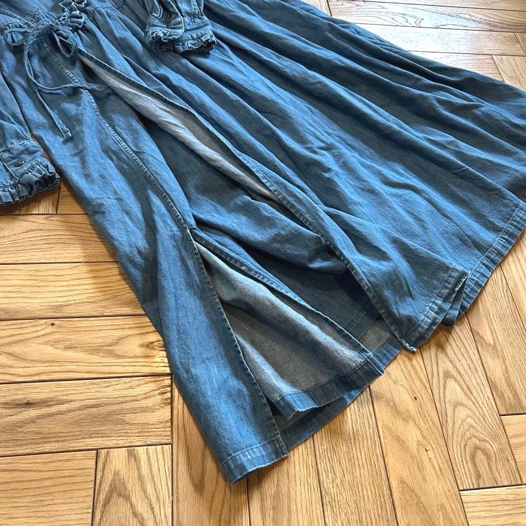 KAPITAL キャピタル 5-5ozデニム フリルカシュクール ワンピース