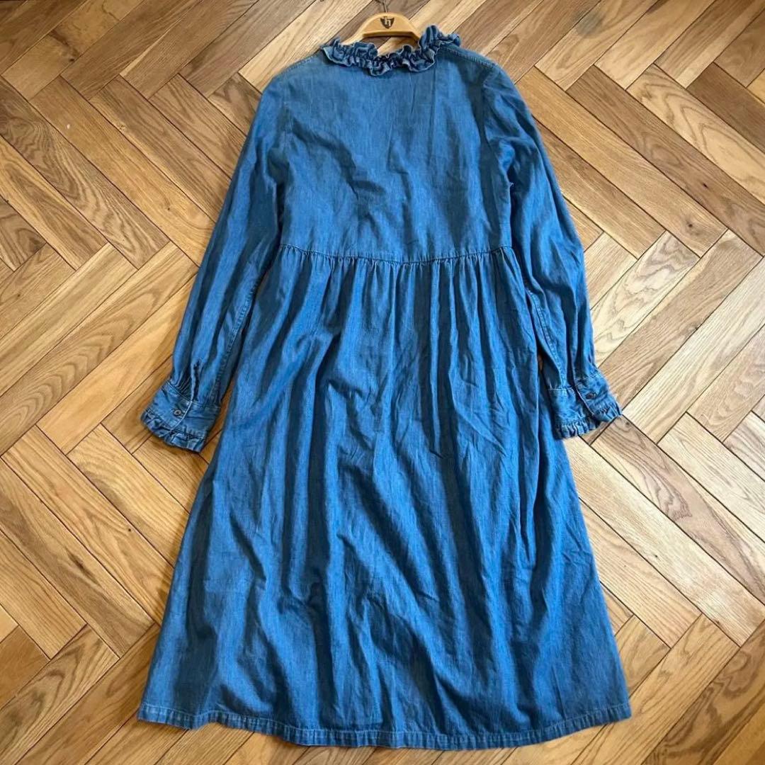 KAPITAL キャピタル 5-5ozデニム フリルカシュクール ワンピース