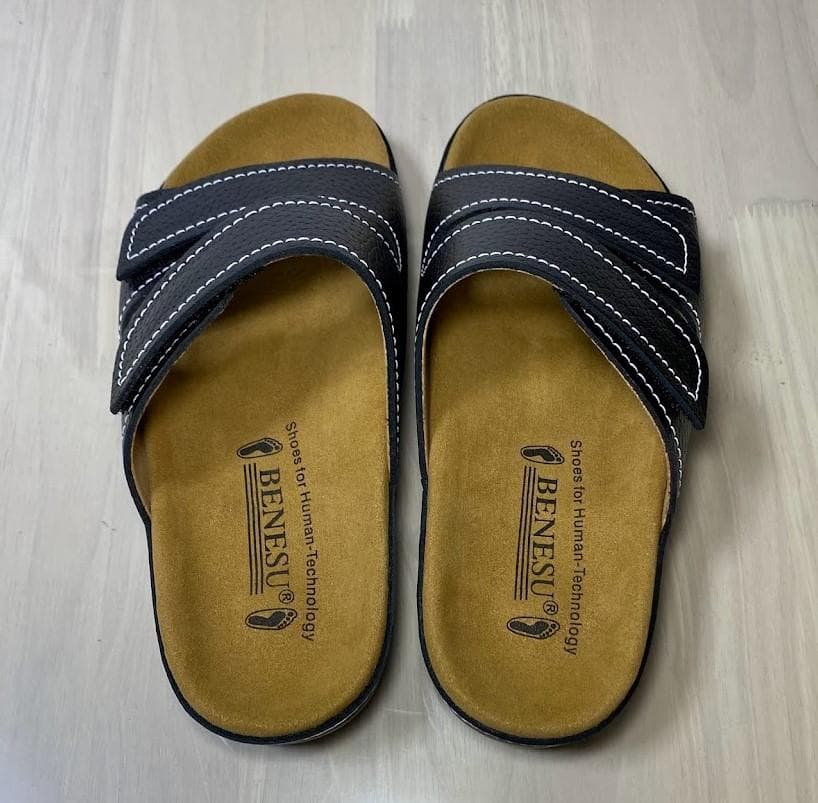 新品 27㎝ 009B ベネッシュ BENESU 外履きサンダル 黒 ベネシュ