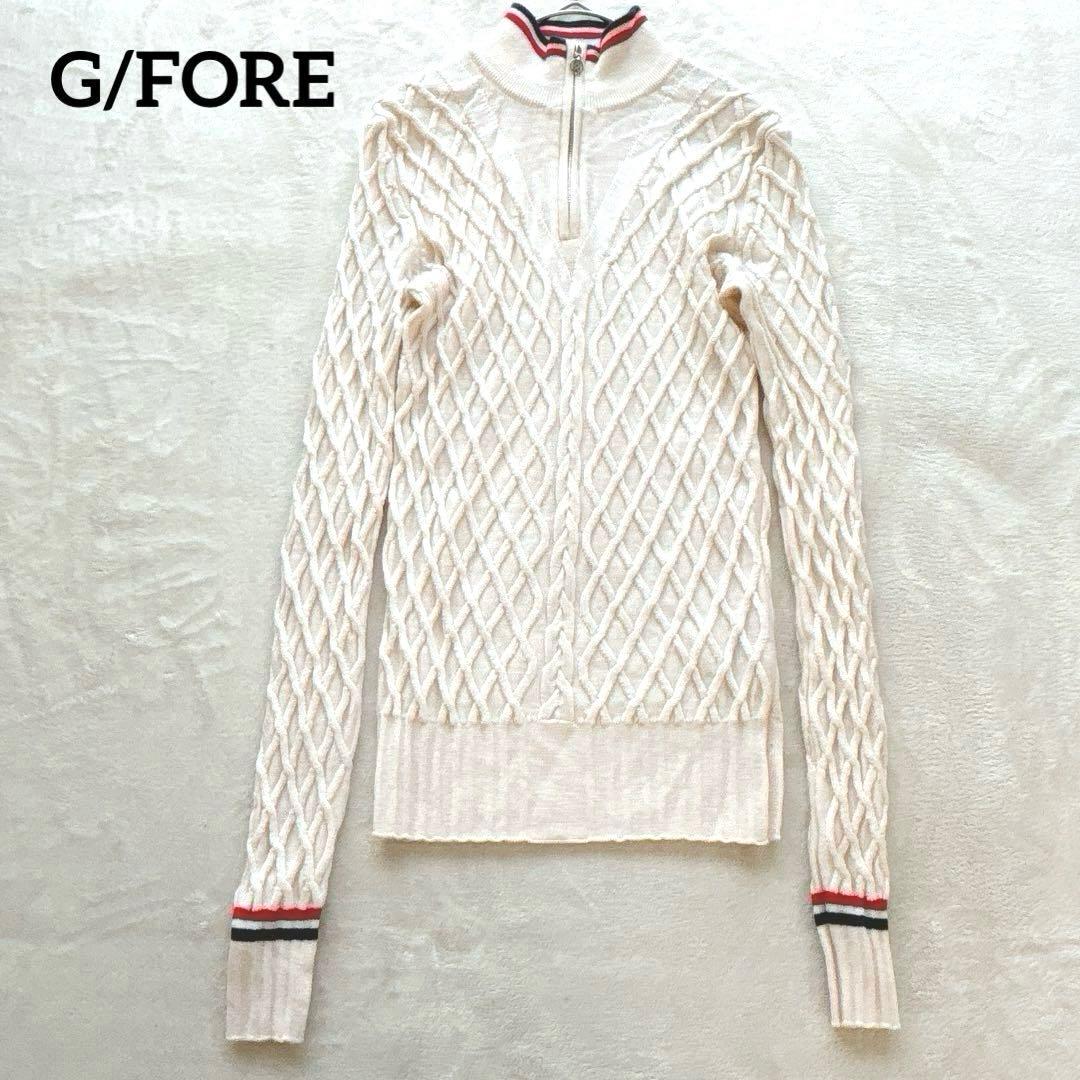 極美品✨G/FORE ジーフォア✨ハーフジップ ケーブルニット ウール100%