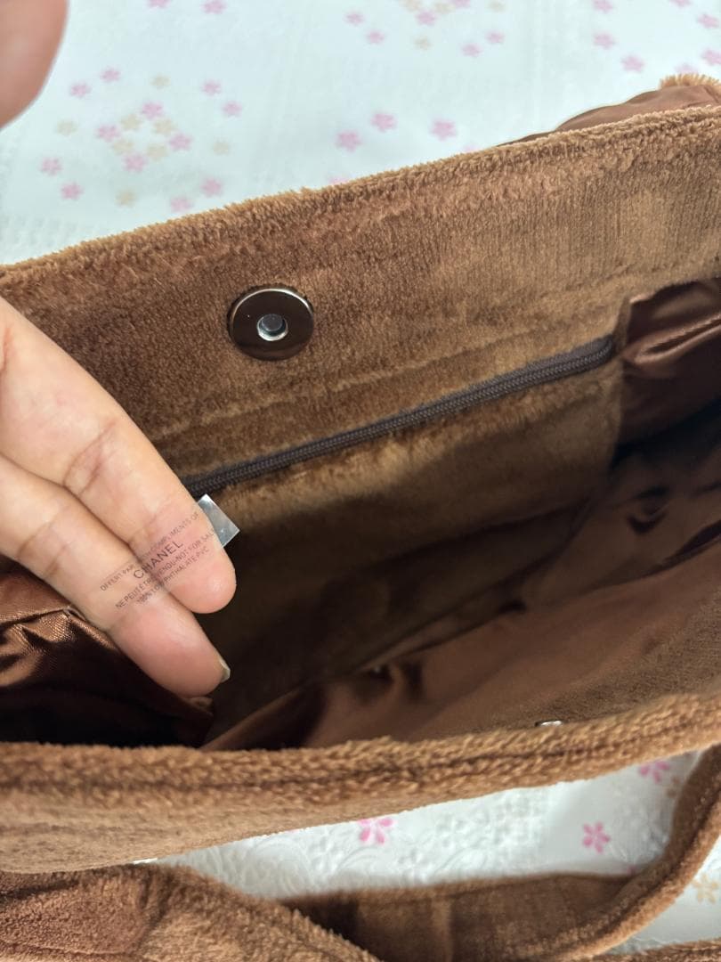 綺麗☆Brown/White ショルダーバッグ ふわふわ