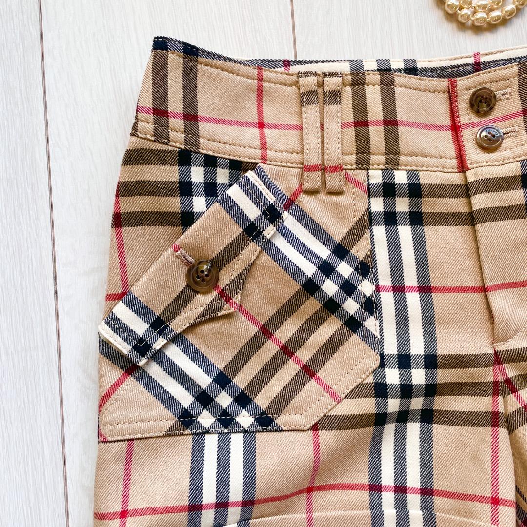 超美品本物バーバリーブルーレーベル上質ウールチェック柄ショートパンツ♫超オシャレ