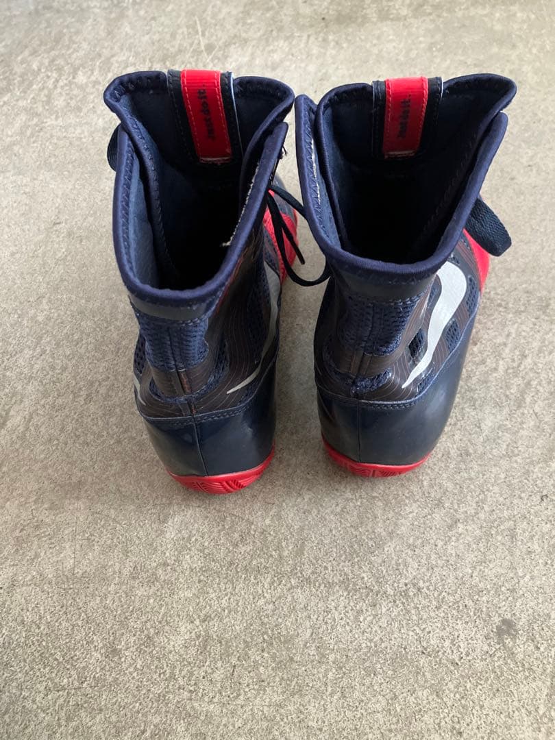 NIKE ハイパーKO ボクシングシューズ ネイビー/レッド 25㎝