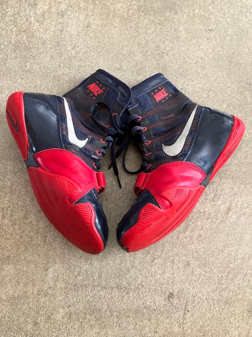 NIKE ハイパーKO ボクシングシューズ ネイビー/レッド 25㎝