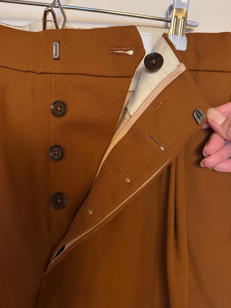 値下げ！LEMAIRE ルメール　ブラウン プリーツスラックス　メンズ