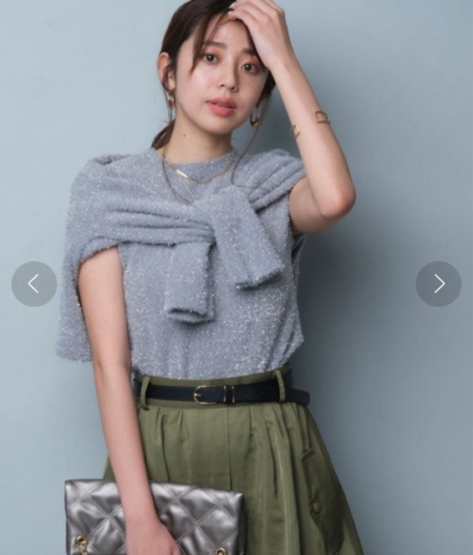 新品未使用　ジャスグリッティー　ラメニットアンサンブル　グレー2