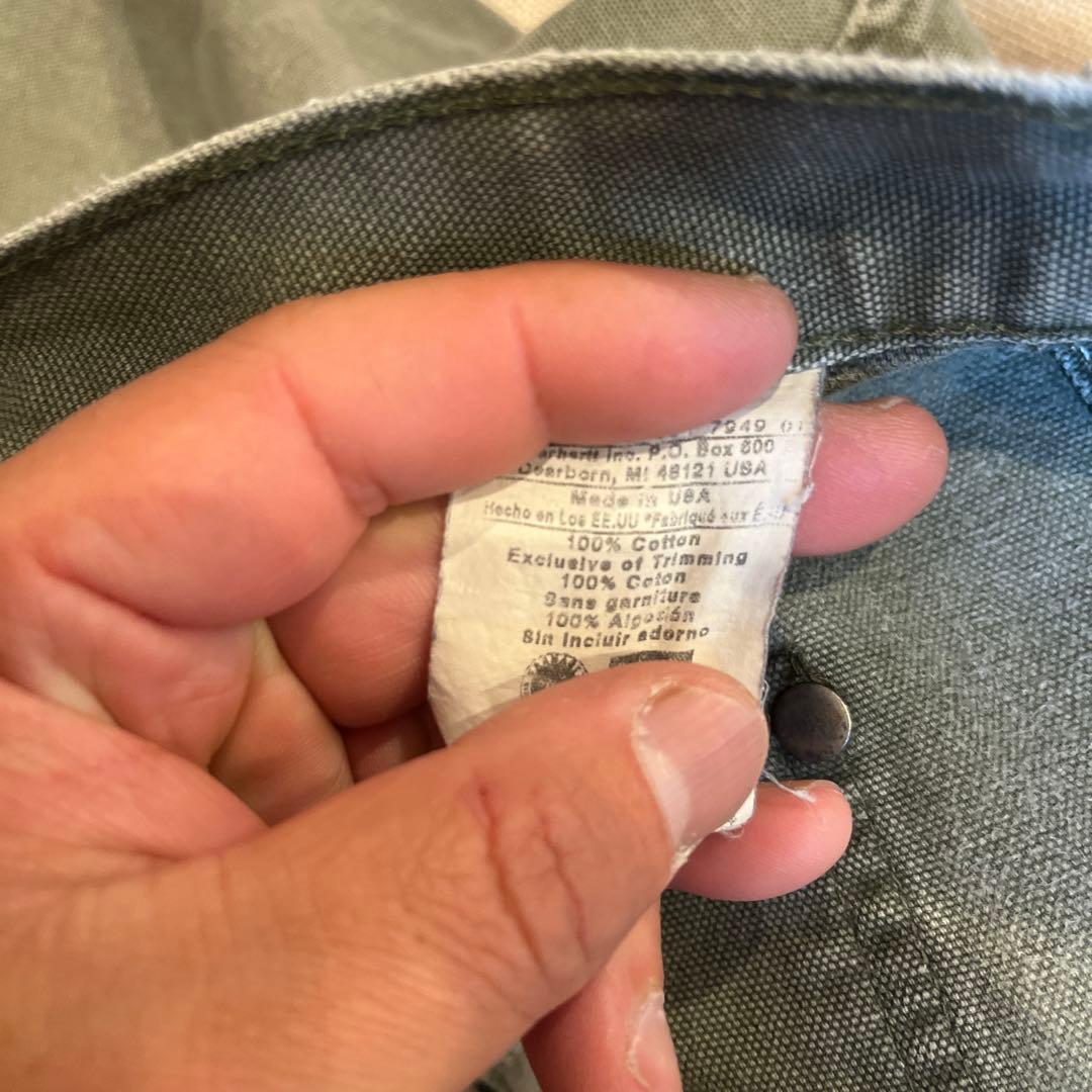 Carharttダブルニー B136 MOS W33L34　人気のモスグリーン