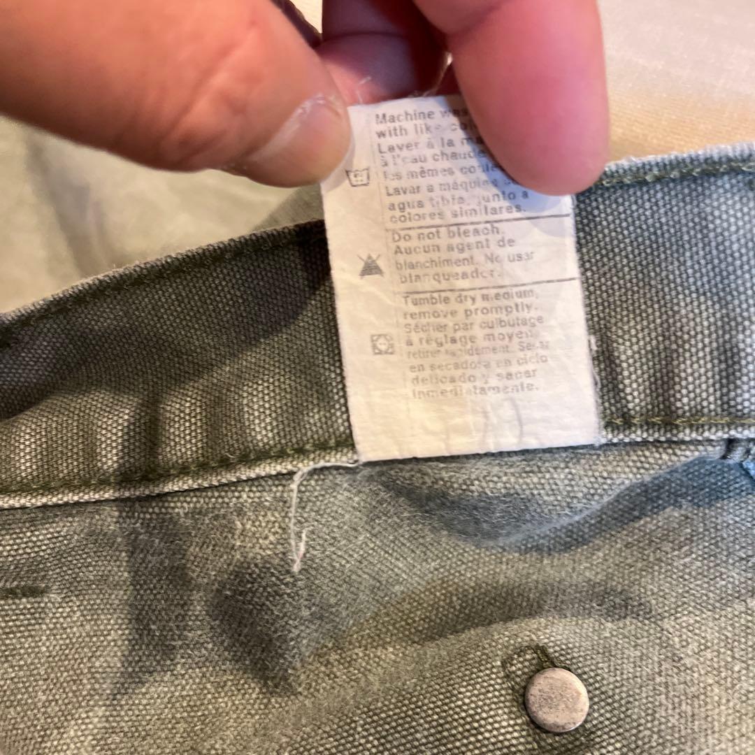 Carharttダブルニー B136 MOS W33L34　人気のモスグリーン