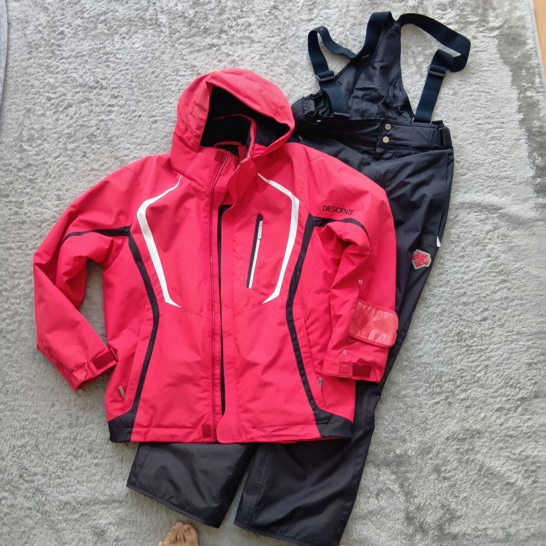 DESCENTE スキーウェア　セットアップ　上下　黒　赤　メンズ　L