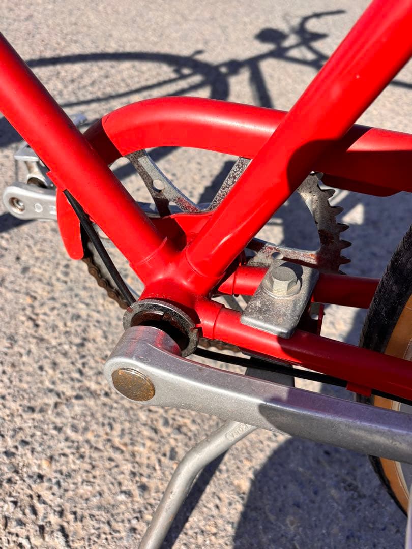 レトロ風 自転車 シングルギア 赤 中古 現状渡し