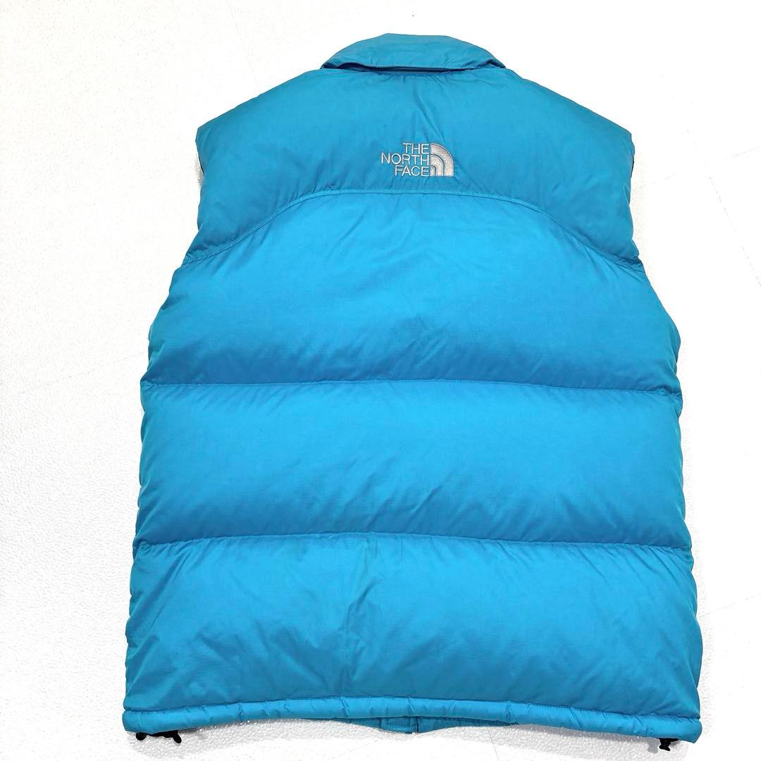 【センターロゴ/希少色】ノースフェイス　ヌプシ　ベスト　700FP　ダウン　水色