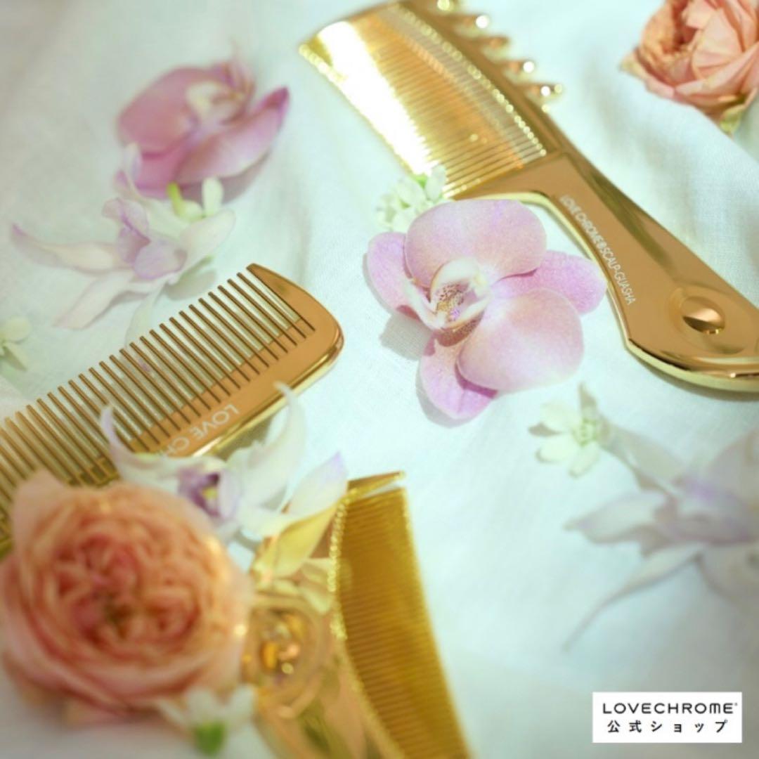 即購入可❣️大人気❣️ラブクロム ヘアブラシ コーム K24 GP ツキ ゴールド