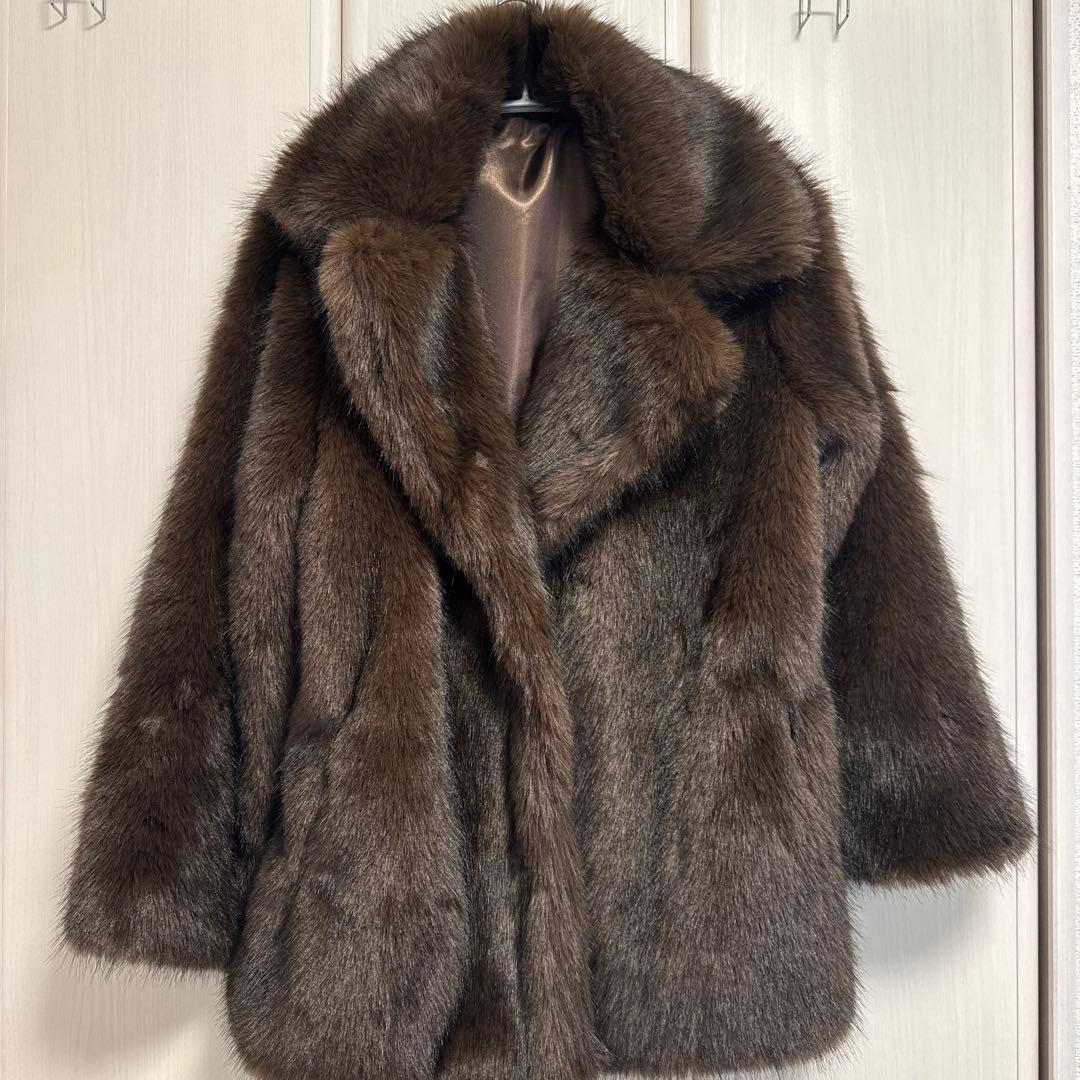 ブラウンファーコート Sサイズ　GIENGE