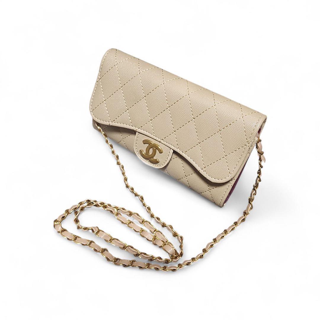 チ*コ様 CHANEL　長財布　チェーンウォレット　キルティング　ノベルティ