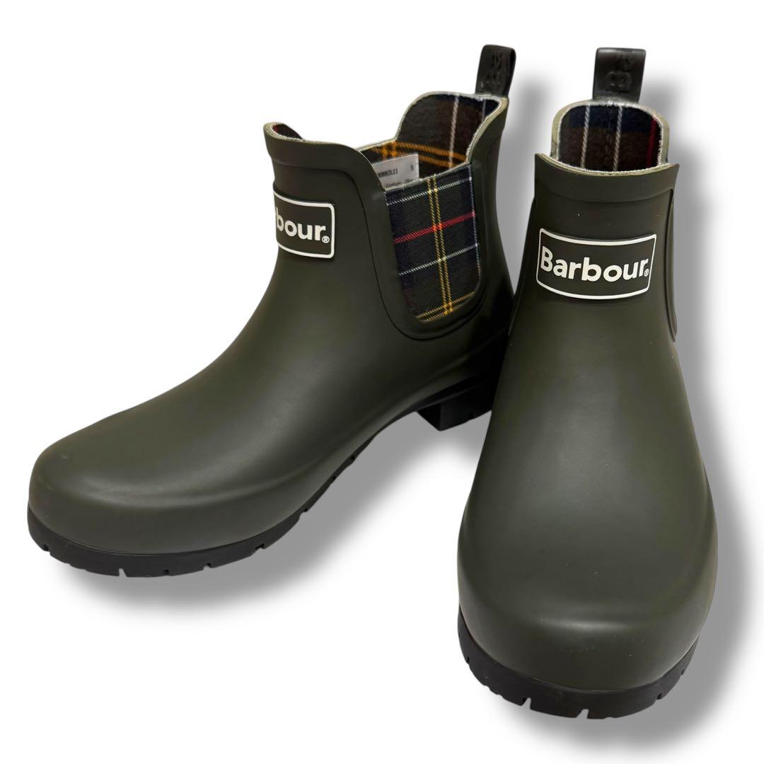 極美品 現行品 BARBOUR バブアー ショートレインブーツ タータンチェック