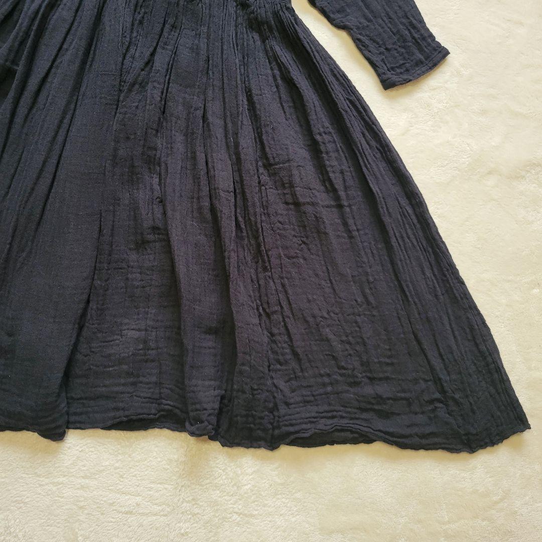 完売24SS✨ビアズリー　カヤギャザーワンピース　ガーゼ素材　マキシ丈　ゆったり