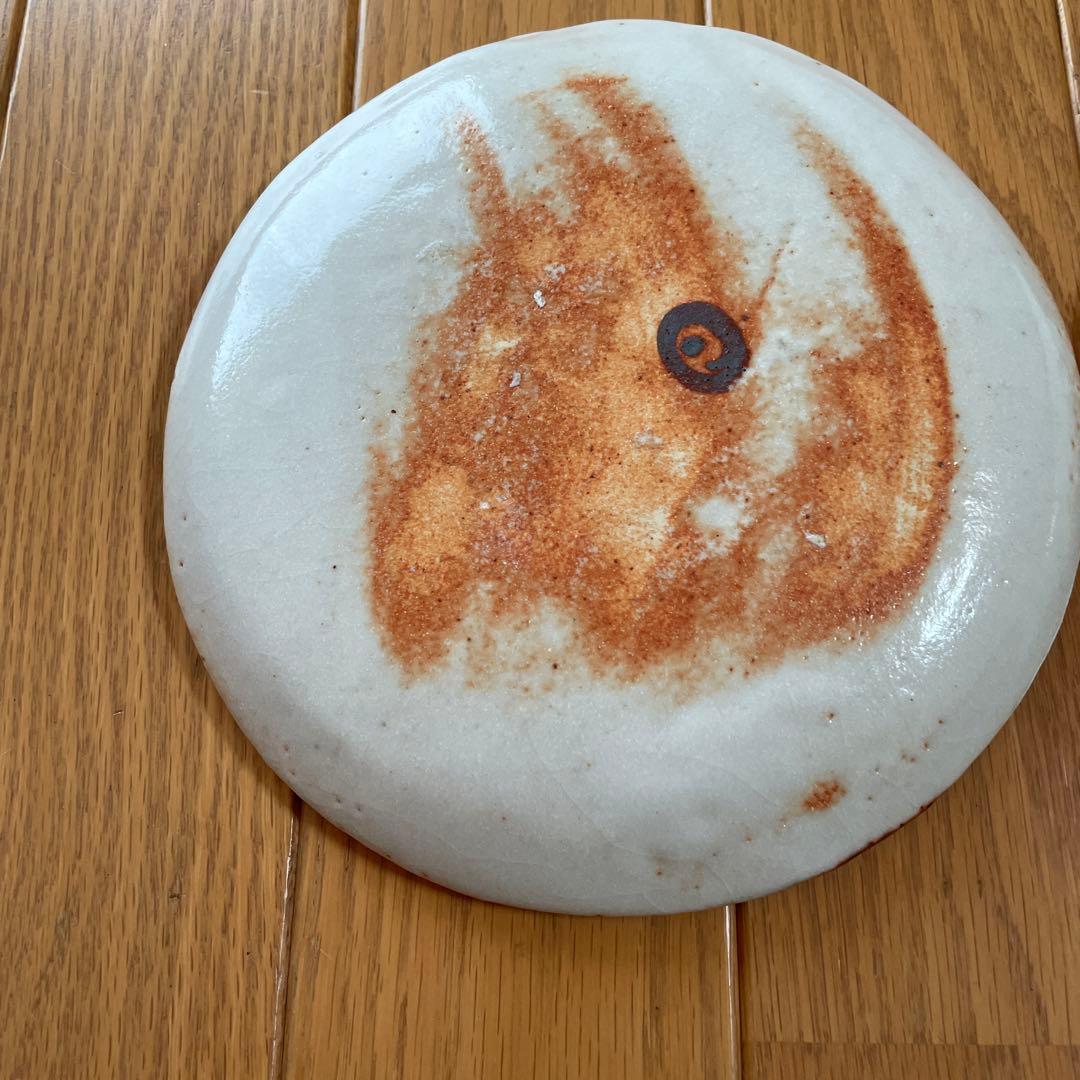 仙山窯 安藤日出武 作 絵志野 平皿 幅約20cm 丸皿約19cm 共箱付