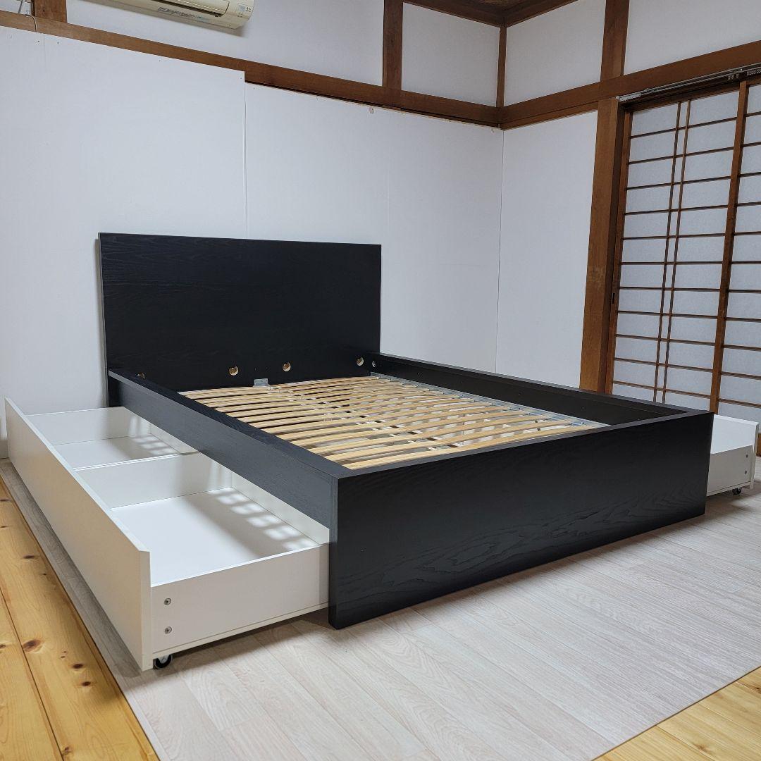 定価:56,990円 ikea malm 収納4個付 ダブルベッド