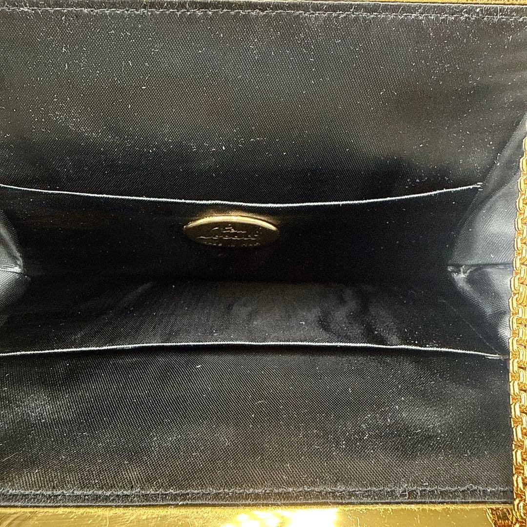 【美品】Leu Locati italy プチポワン刺繍 チェーン バッグ