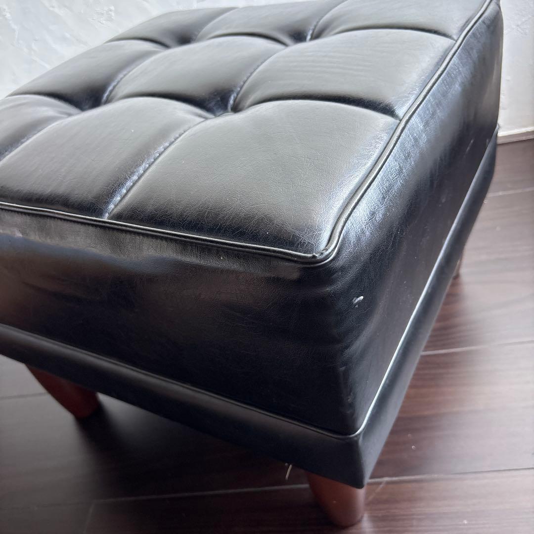 オールド カリモク オットマン スツール スタンダード ブラック ヴィンテージ②