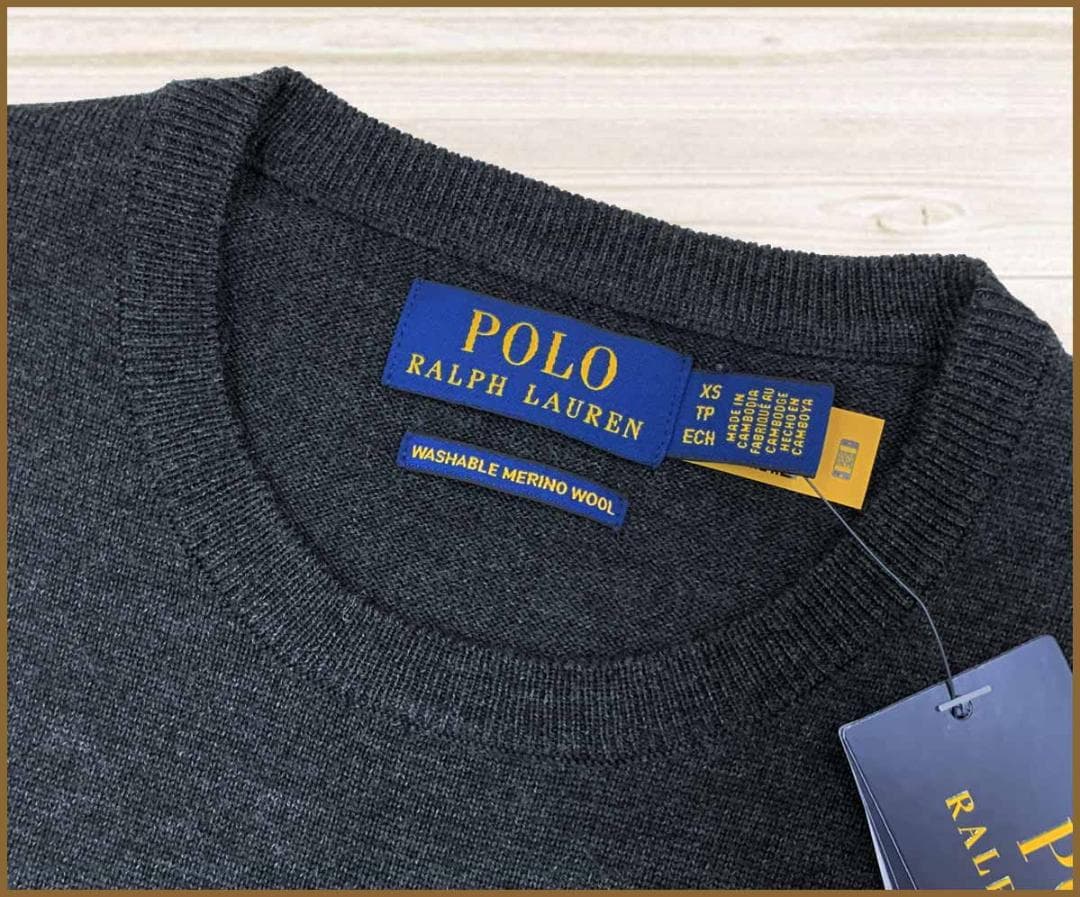 【新品】ポロラルフローレンウォッシャブルウールクルーネックセーターS/US:XS