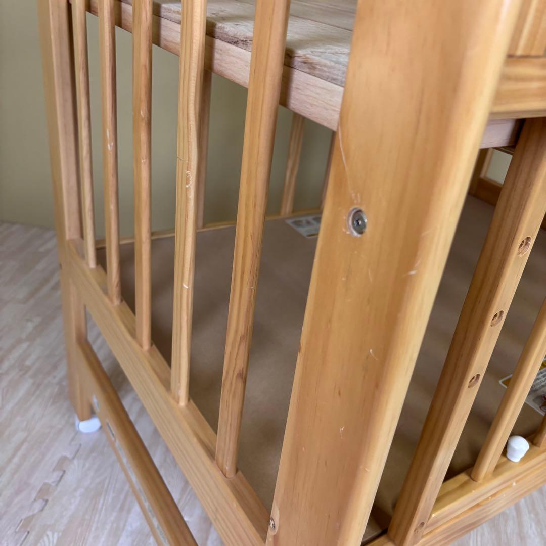 ☆除菌清掃済☆　☆綺麗☆　カトージ　ハイシートミニベッド　ナチュラル　すのこ床板