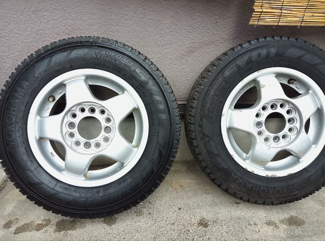 145R12 6PR LT・スタッドレスタイヤ・アルミホイール・2本のみ・1/2