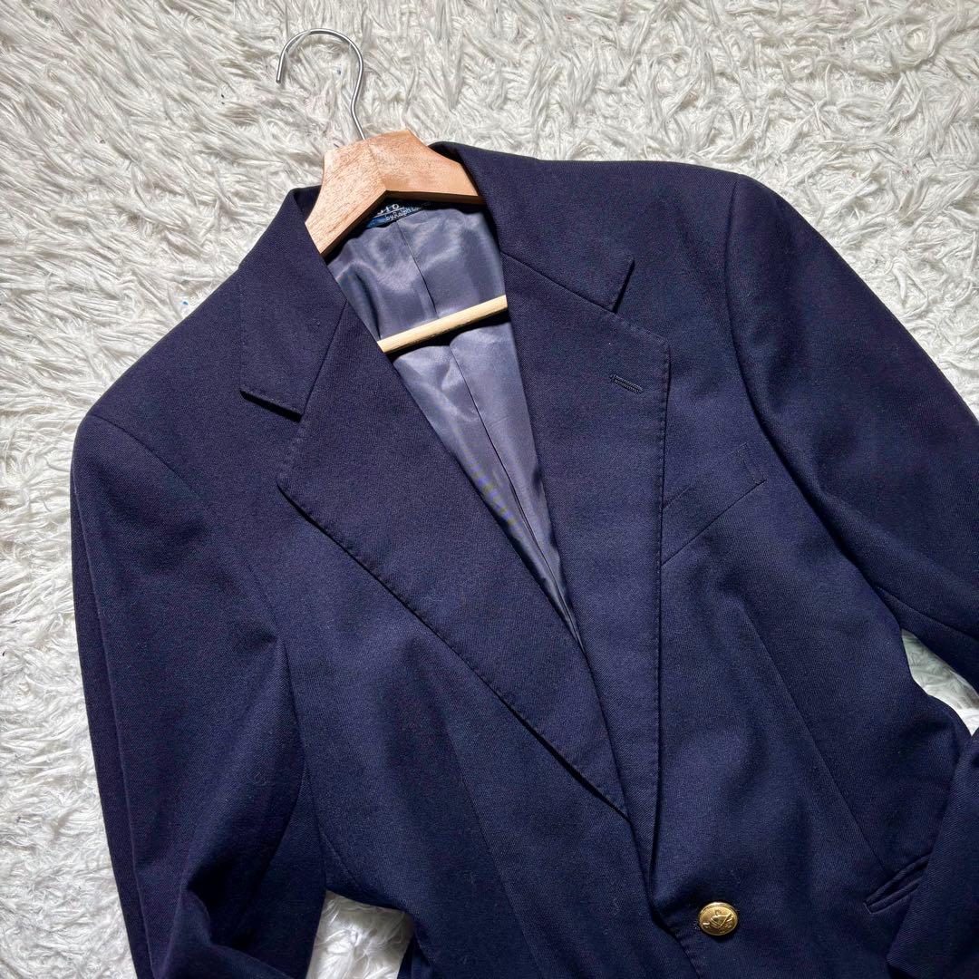 【美品】ポロラルフローレン　紺ブレ　金ボタン　ウール　テーラードジャケット　M