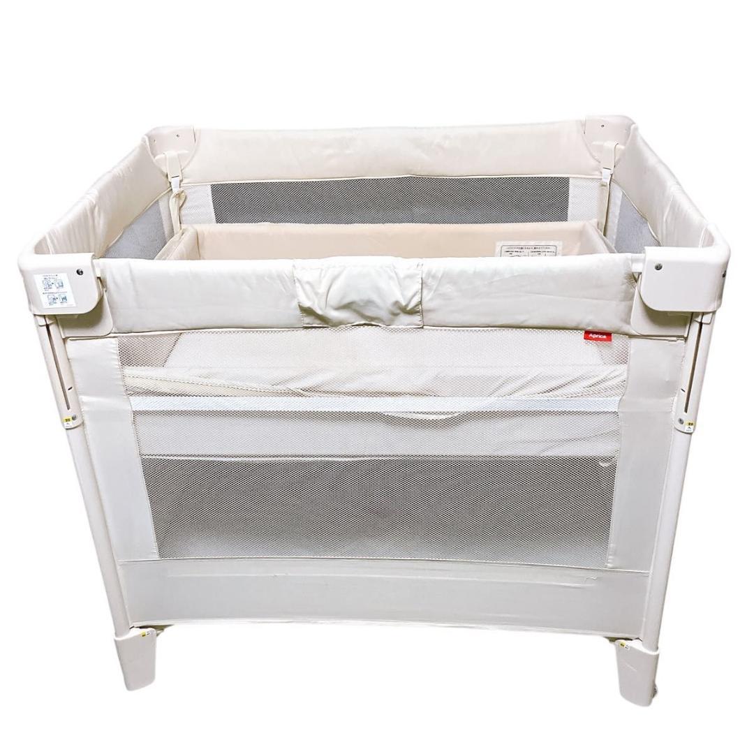 アップリカ ココネルエアー ベビーベッド 折りたたみ ミルクホワイト ポータブル