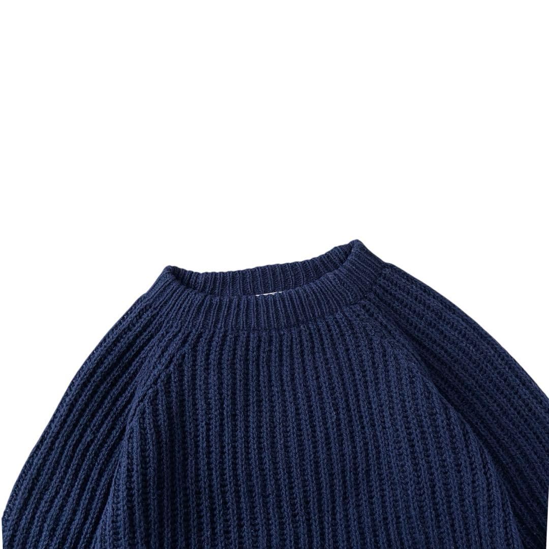 80s Gaeltarra リブ 畦編み ウール セーター アイルランド製