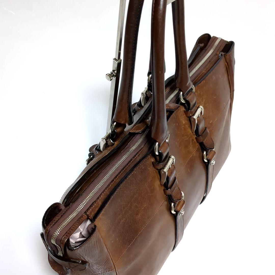 ✨万双✨双鞣和地 トートバッグ ブラウン レザー 肩がけ