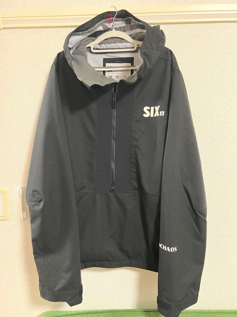 24-25限定SIX スノーボードウェア ブラック Lパンツセットアップ