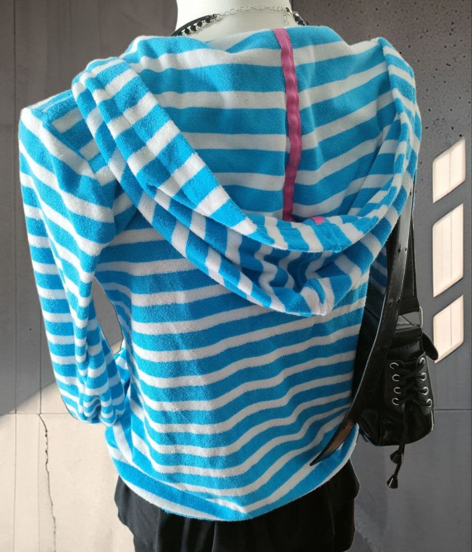 Y2K 00s ラルフローレン フリースパーカー ジップパーカー ボーダー