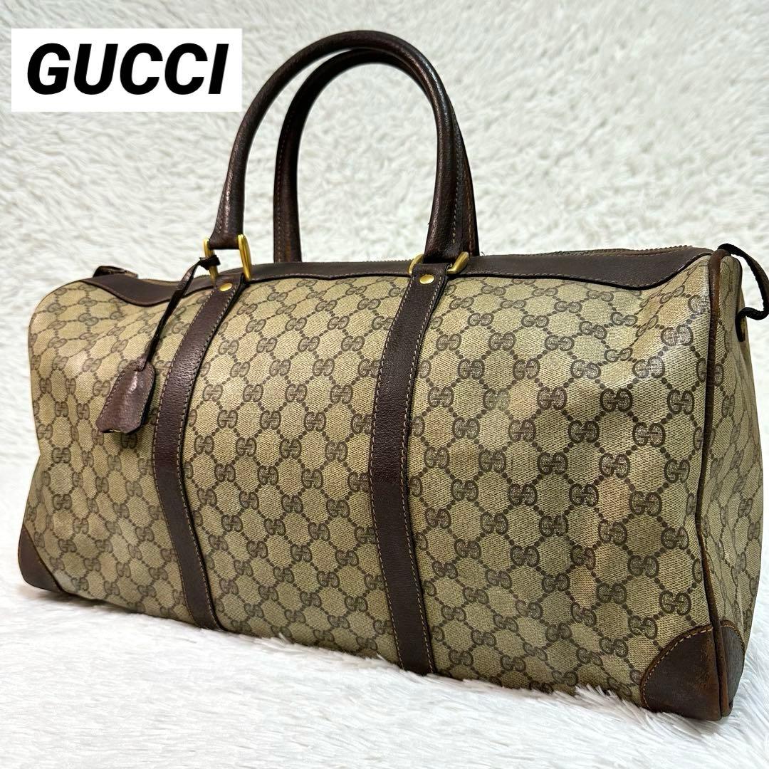良品✨オールドグッチ GGスプリーム ボストンバッグ PVC 大容量 旅行 ハン