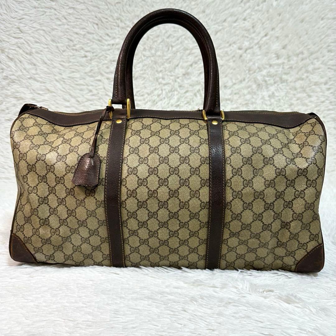良品✨オールドグッチ GGスプリーム ボストンバッグ PVC 大容量 旅行 ハン