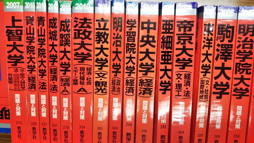昔の赤本　大学　学部　2004年から2010年度色々　ばら売り　まとめ買いも可
