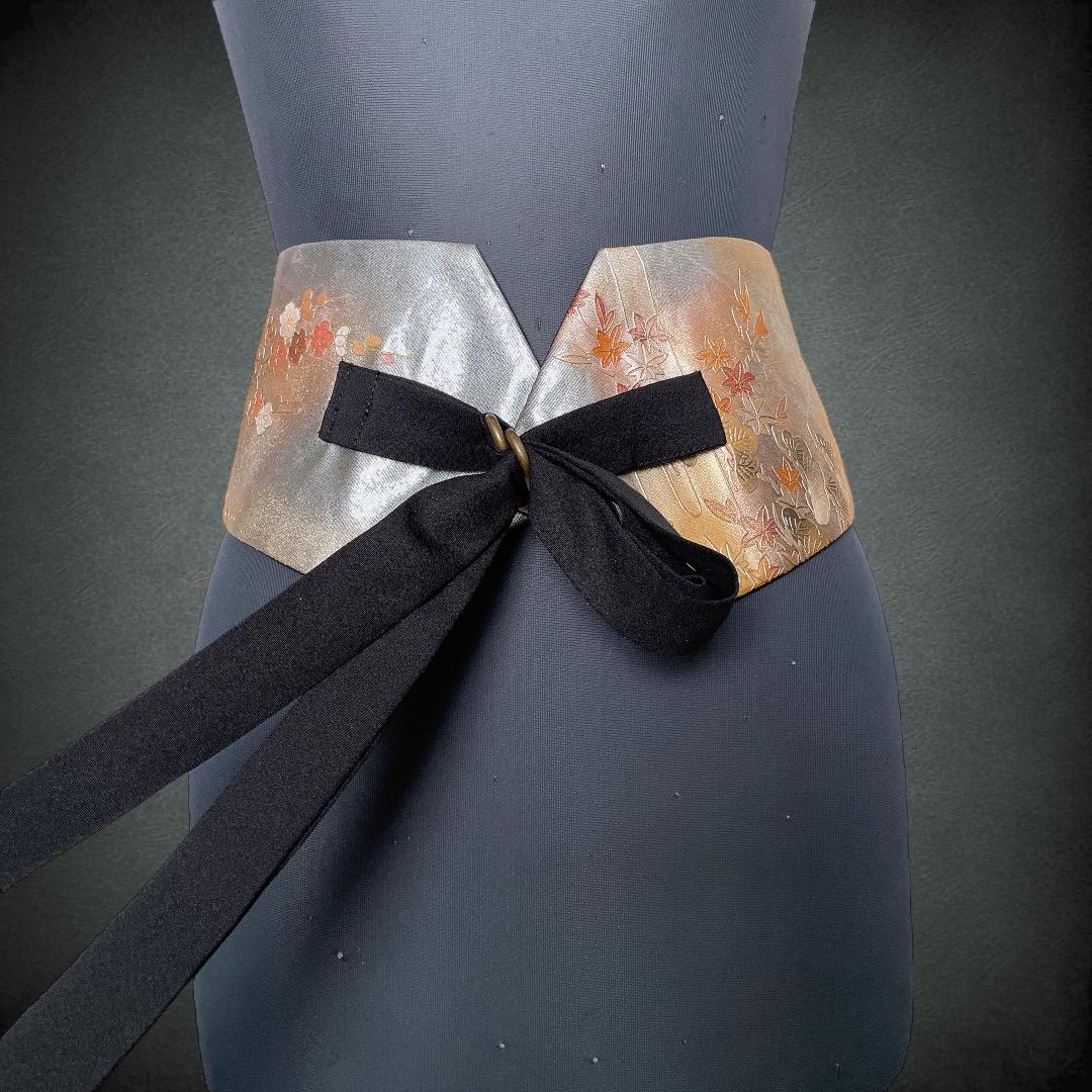 螺鈿細工 高級感 サッシュベルト W60〜90cm 着物リメイク J71201