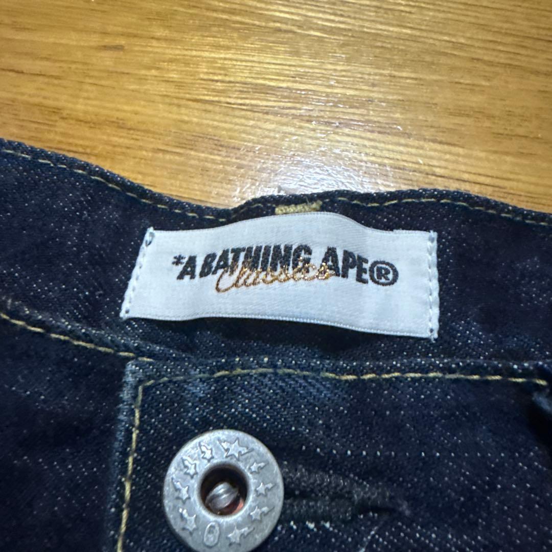 A BATHING APE ジーンズ　ハーフパンツ　Lサイズ