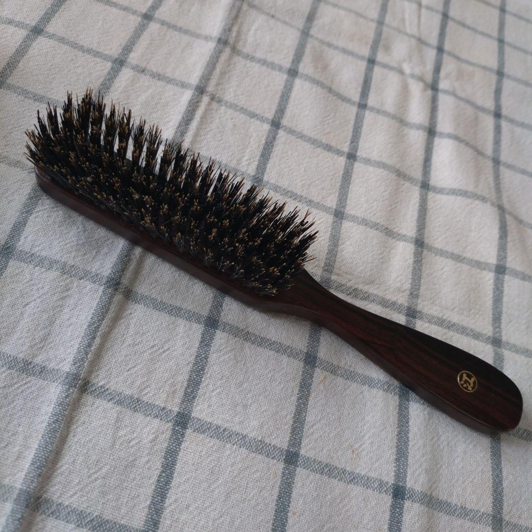 江戸屋　ヘアブラシ　黒檀　特級黒豚毛