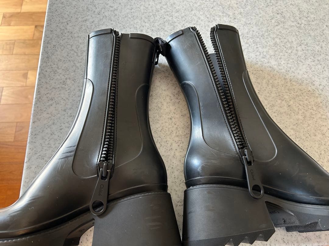 Chloé ブラック レインブーツ 高ヒール