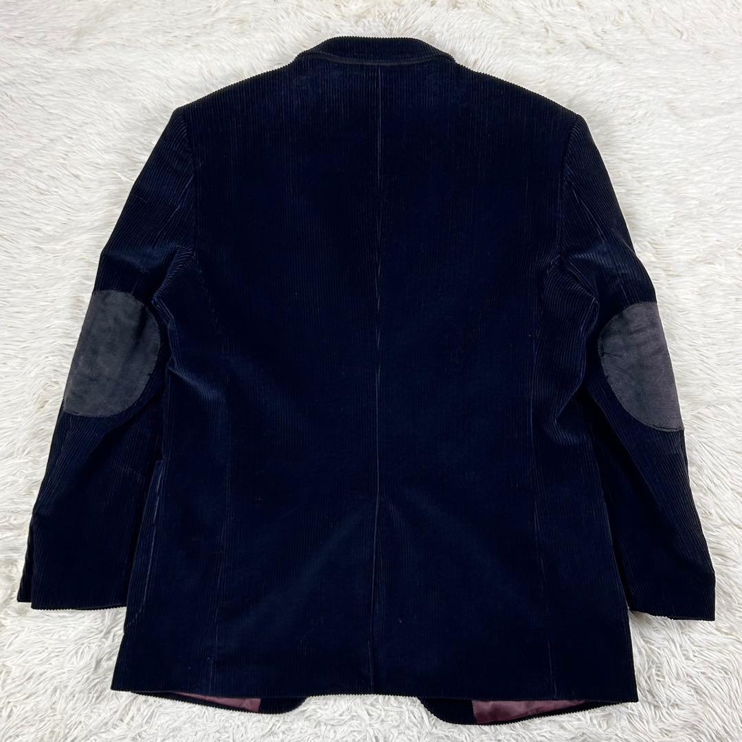 ポールスミス エルボーパッチ コーデュロイ テーラードジャケット 羊毛 ネイビー