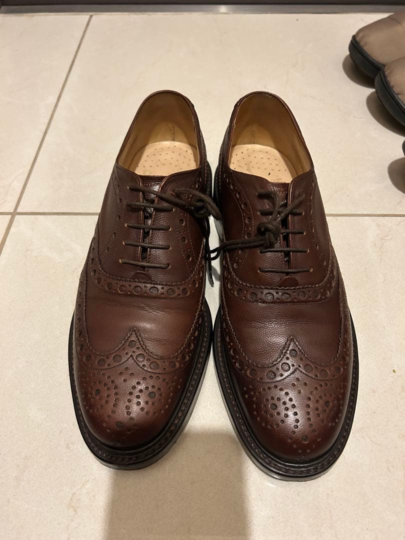 ド*ー様 BARKER UK6 1/2, 25.0cm ツリー付フルブローグウイ